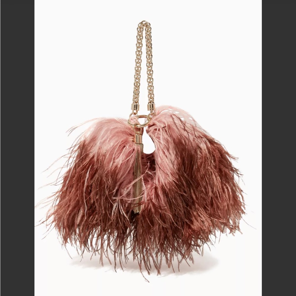 EUC JIMMY CHOO Callie Dégradé Ostrich Feather Clutch Bag $1,895 - Picture 6 of 16